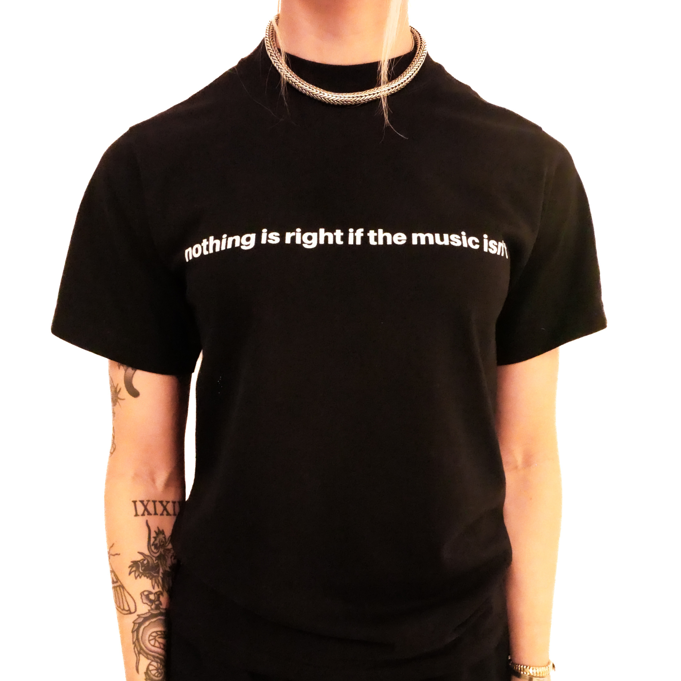 "NOTHING IS RIGHT..." SLOGAN OVERSIZED T-SHIRT